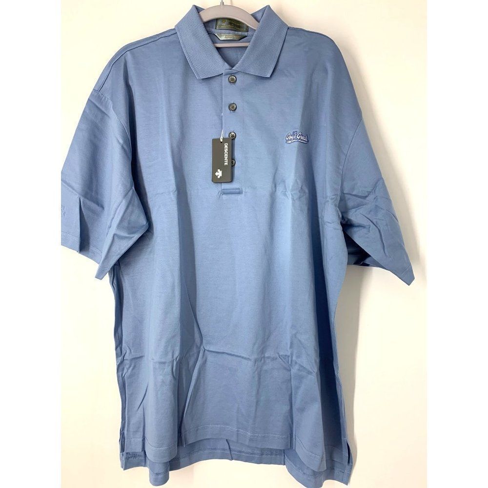 Men’s Decente golf polo shirt large NWT 5648 Blue Short Sleeve